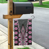 Pink Aotearoa Tukutuku and Poutama Motif Garden Flag LT03 - Polynesian Pride