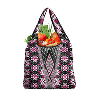 Pink Aotearoa Tukutuku and Poutama Motif Grocery Bag LT03 1-pack One Size Pink - Polynesian Pride