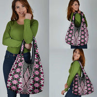 Pink Aotearoa Tukutuku and Poutama Motif Grocery Bag LT03 - Polynesian Pride