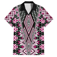 Pink Aotearoa Tukutuku and Poutama Motif Hawaiian Shirt LT03 Pink - Polynesian Pride