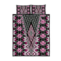 Pink Aotearoa Tukutuku and Poutama Motif Quilt Bed Set LT03 - Polynesian Pride