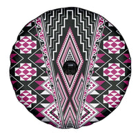 Pink Aotearoa Tukutuku and Poutama Motif Spare Tire Cover