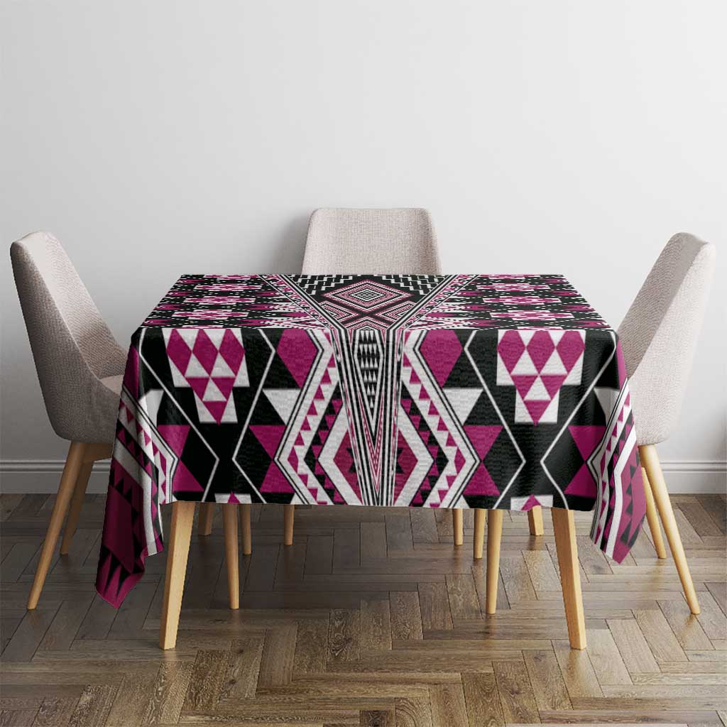 Pink Aotearoa Tukutuku and Poutama Motif Tablecloth LT03 - Polynesian Pride