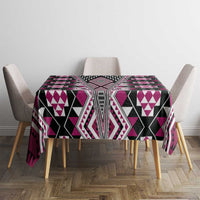 Pink Aotearoa Tukutuku and Poutama Motif Tablecloth LT03 - Polynesian Pride