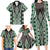 Green Aotearoa Tukutuku and Poutama Motif Family Matching Long Sleeve Bodycon Dress and Hawaiian Shirt