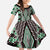 Green Aotearoa Tukutuku and Poutama Motif Family Matching Summer Maxi Dress and Hawaiian Shirt