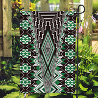 Green Aotearoa Tukutuku and Poutama Motif Garden Flag LT03 Garden Flag Green - Polynesian Pride