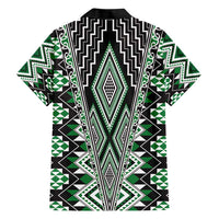 Green Aotearoa Tukutuku and Poutama Motif Hawaiian Shirt LT03 - Polynesian Pride