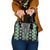 Green Aotearoa Tukutuku and Poutama Motif Shoulder Handbag