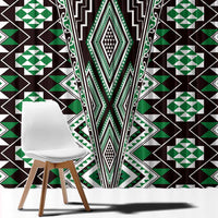 Green Aotearoa Tukutuku and Poutama Motif Window Curtain LT03 - Polynesian Pride