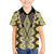 Yellow Aotearoa Tukutuku and Poutama Motif Family Matching Off Shoulder Short Dress and Hawaiian Shirt