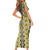 Yellow Aotearoa Tukutuku and Poutama Motif Family Matching Short Sleeve Bodycon Dress and Hawaiian Shirt