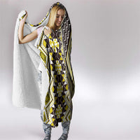 Yellow Aotearoa Tukutuku and Poutama Motif Hooded Blanket LT03 - Polynesian Pride