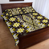 Yellow Aotearoa Tukutuku and Poutama Motif Quilt Bed Set LT03 - Polynesian Pride