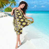 Yellow Aotearoa Tukutuku and Poutama Motif Sarong