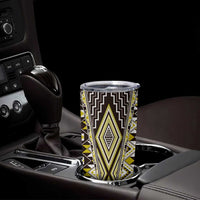 Yellow Aotearoa Tukutuku and Poutama Motif Tumbler Cup LT03 - Polynesian Pride
