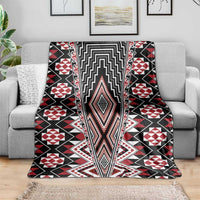 Red Aotearoa Tukutuku and Poutama Motif Blanket LT03 - Polynesian Pride