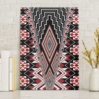 Red Aotearoa Tukutuku and Poutama Motif Canvas Wall Art LT03 Without Frame Red - Polynesian Pride