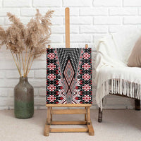 Red Aotearoa Tukutuku and Poutama Motif Canvas Wall Art LT03 - Polynesian Pride