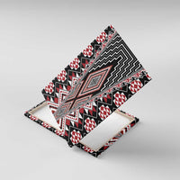 Red Aotearoa Tukutuku and Poutama Motif Canvas Wall Art LT03 With Frame Red - Polynesian Pride