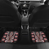 Red Aotearoa Tukutuku and Poutama Motif Car Mats LT03 Set 2pcs - Back Red - Polynesian Pride