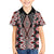 Red Aotearoa Tukutuku and Poutama Motif Family Matching Off Shoulder Short Dress and Hawaiian Shirt