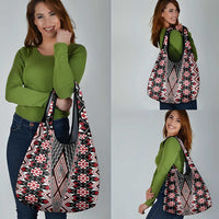 Red Aotearoa Tukutuku and Poutama Motif Grocery Bag LT03 - Polynesian Pride