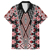 Red Aotearoa Tukutuku and Poutama Motif Hawaiian Shirt LT03 Red - Polynesian Pride
