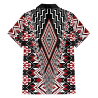 Red Aotearoa Tukutuku and Poutama Motif Hawaiian Shirt LT03 - Polynesian Pride
