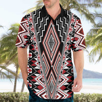 Red Aotearoa Tukutuku and Poutama Motif Hawaiian Shirt LT03 - Polynesian Pride