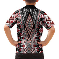 Red Aotearoa Tukutuku and Poutama Motif Hawaiian Shirt LT03 - Polynesian Pride