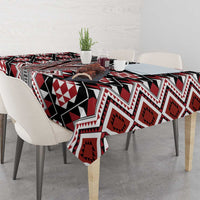 Red Aotearoa Tukutuku and Poutama Motif Tablecloth LT03 - Polynesian Pride