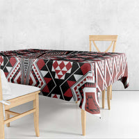 Red Aotearoa Tukutuku and Poutama Motif Tablecloth LT03 - Polynesian Pride