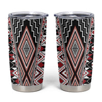 Red Aotearoa Tukutuku and Poutama Motif Tumbler Cup LT03 Red - Polynesian Pride