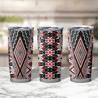 Red Aotearoa Tukutuku and Poutama Motif Tumbler Cup LT03 - Polynesian Pride