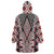 Red Aotearoa Tukutuku and Poutama Motif Wearable Blanket Hoodie