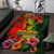 Hawaiian Reggae Area Rug Tropical Plants and Tribal Kakau Tattoo-One Love Jawaiian