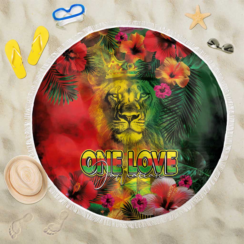 Hawaiian Reggae Beach Blanket Tropical Plants and Tribal Kakau Tattoo-One Love Jawaiian LT03 One Size 150cm Reggae - Polynesian Pride