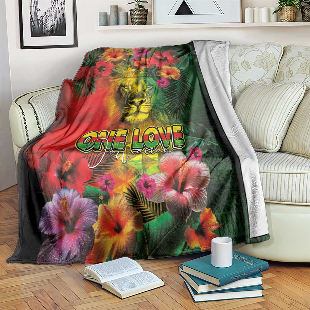 Hawaiian Reggae Blanket Tropical Plants and Tribal Kakau Tattoo-One Love Jawaiian LT03 Reggae - Polynesian Pride