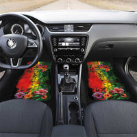 Hawaiian Reggae Car Mats Tropical Plants and Tribal Kakau Tattoo-One Love Jawaiian