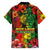 Hawaiian Reggae Family Matching Off Shoulder Maxi Dress and Hawaiian Shirt Tropical Plants and Tribal Kakau Tattoo-One Love Jawaiian