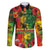 Hawaiian Reggae Family Matching Off Shoulder Maxi Dress and Hawaiian Shirt Tropical Plants and Tribal Kakau Tattoo-One Love Jawaiian