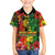 Hawaiian Reggae Family Matching Off Shoulder Maxi Dress and Hawaiian Shirt Tropical Plants and Tribal Kakau Tattoo-One Love Jawaiian