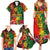 Hawaiian Reggae Family Matching Summer Maxi Dress and Hawaiian Shirt Tropical Plants and Tribal Kakau Tattoo-One Love Jawaiian