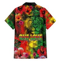 Hawaiian Reggae Hawaiian Shirt Tropical Plants and Tribal Kakau Tattoo-One Love Jawaiian