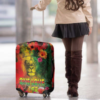 Hawaiian Reggae Luggage Cover Tropical Plants and Tribal Kakau Tattoo-One Love Jawaiian