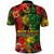 Hawaiian Reggae Polo Shirt Tropical Plants and Tribal Kakau Tattoo-One Love Jawaiian