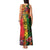 Hawaiian Reggae Tank Maxi Dress Tropical Plants and Tribal Kakau Tattoo-One Love Jawaiian