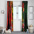 Hawaiian Reggae Window Curtain Tropical Plants and Tribal Kakau Tattoo-One Love Jawaiian