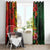 Hawaiian Reggae Window Curtain Tropical Plants and Tribal Kakau Tattoo-One Love Jawaiian